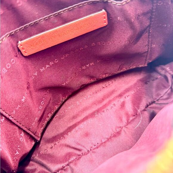 Auth Marc Jacobs Color block Maroon Deep Peach Small Shoulder Bag - Picture 12 of 12